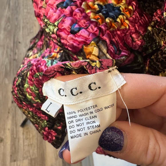 C.C.C. Smocked Zip Up Multicolored Jacket - Picture 5 of 11